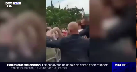 Президент Франции Макрон получил пощёчину во время поездки по стране 3