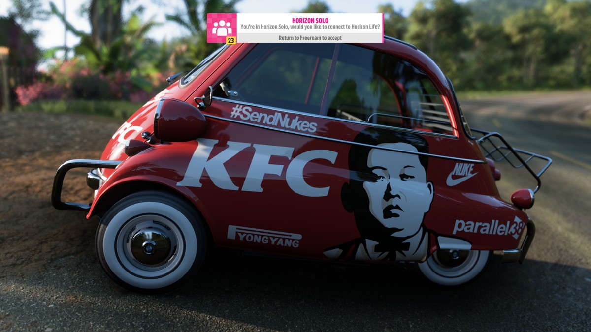В Forza Horizon 5 игрока заблокировали на 8 000 лет за фото Ким Чен Ына на автомобиле В Forza Horizon 5 игрока заблокировали на 8 000 лет за фото Ким Чен Ына на автомобиле