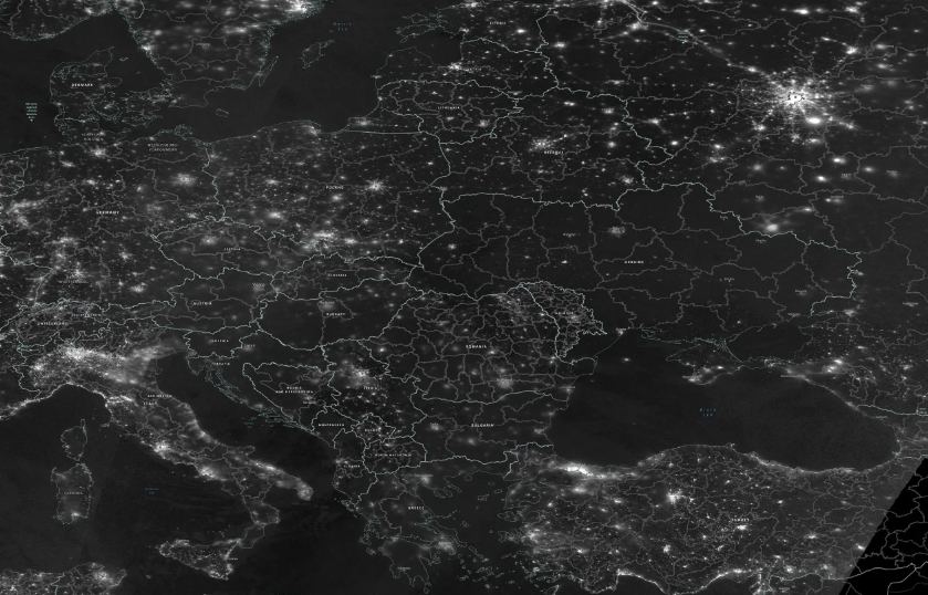 Україна в ніч на 24 лютого на знімку NASA Україна в ніч на 24 лютого на знімку NASA