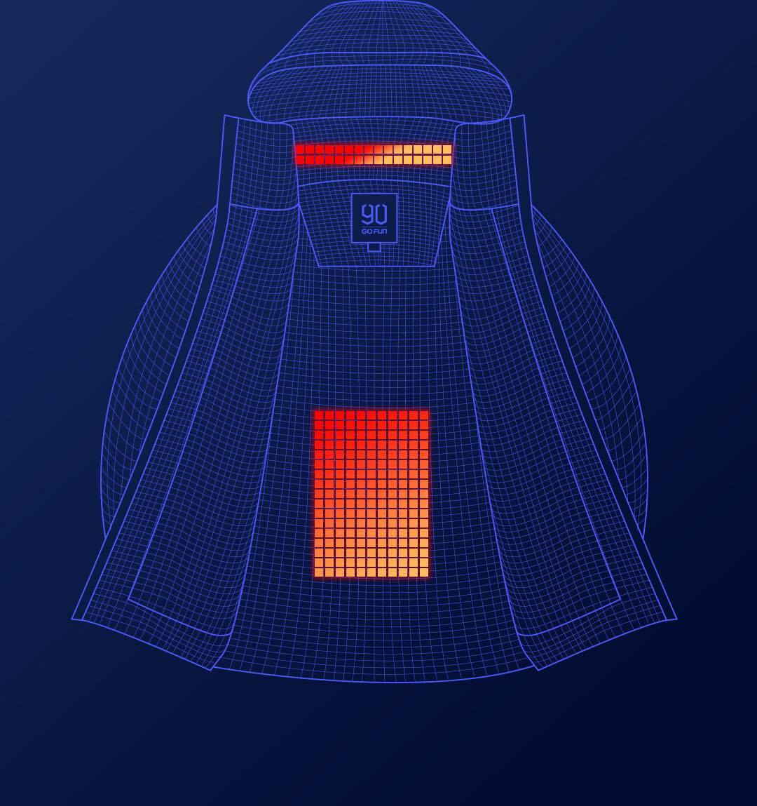 Куртка нагревается до 50 °C.