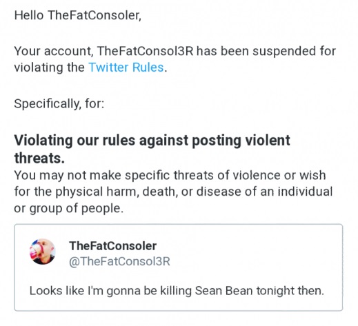 Официальный ответ Twitter на комментарий TheFatConsoler