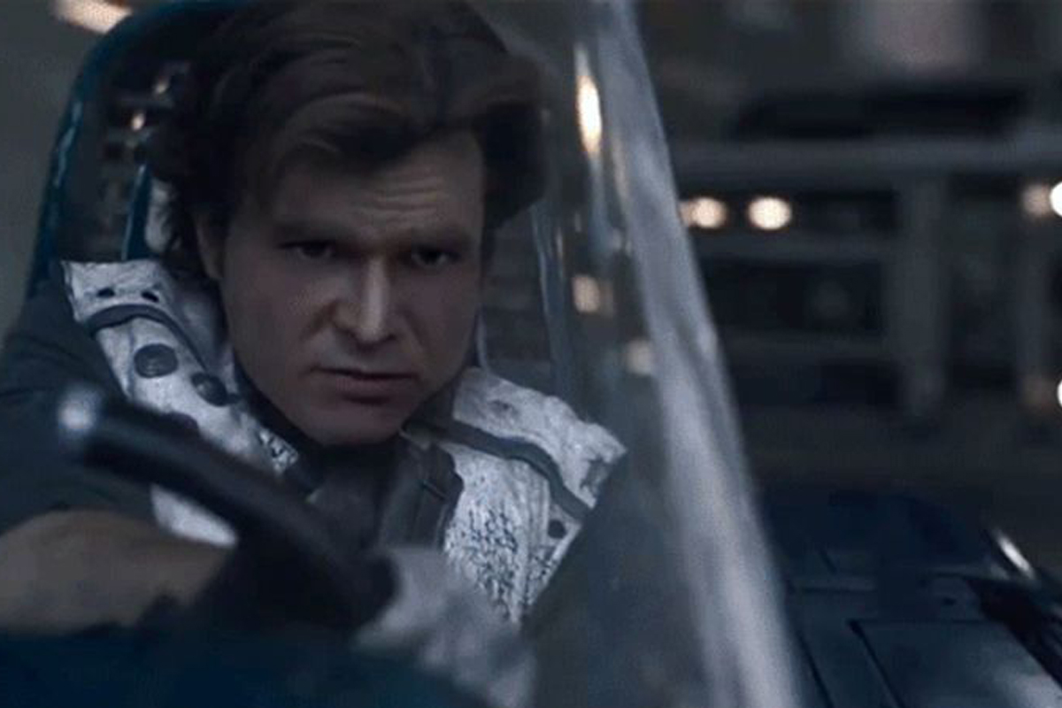 Лицо молодого актера, сыгравшего Хана Соло в новом фильме по «Звездным войнам», заменили на лицо настоящего Харрисона Форда