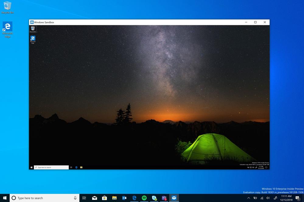 Интерфейс Windows Sandbox