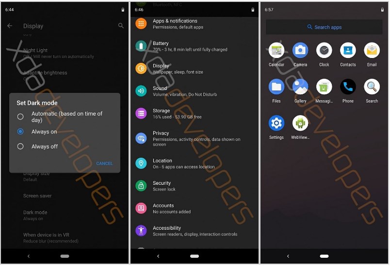 Новый режим будет менять цвет лаунчера, настроек и всех стандартных приложений