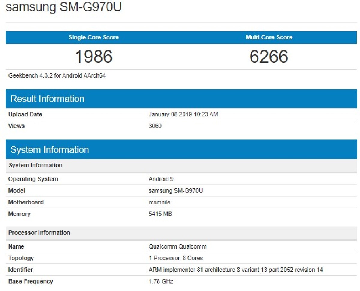 В базе данных популярного теста производительности Geekbench засветился новый флагманский смартфон Samsung
