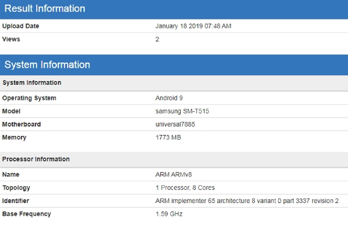 Информация о новом устройстве появилась в базе данных бенчмарка Geekbench