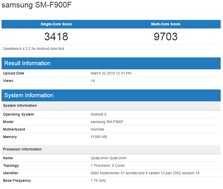 Раскрыты детали производительности и процессора Samsung Galaxy Fold