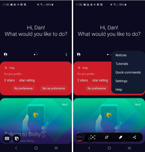 Версия приложения Bixby Voice должна быть 2.1.04.18 или новее 