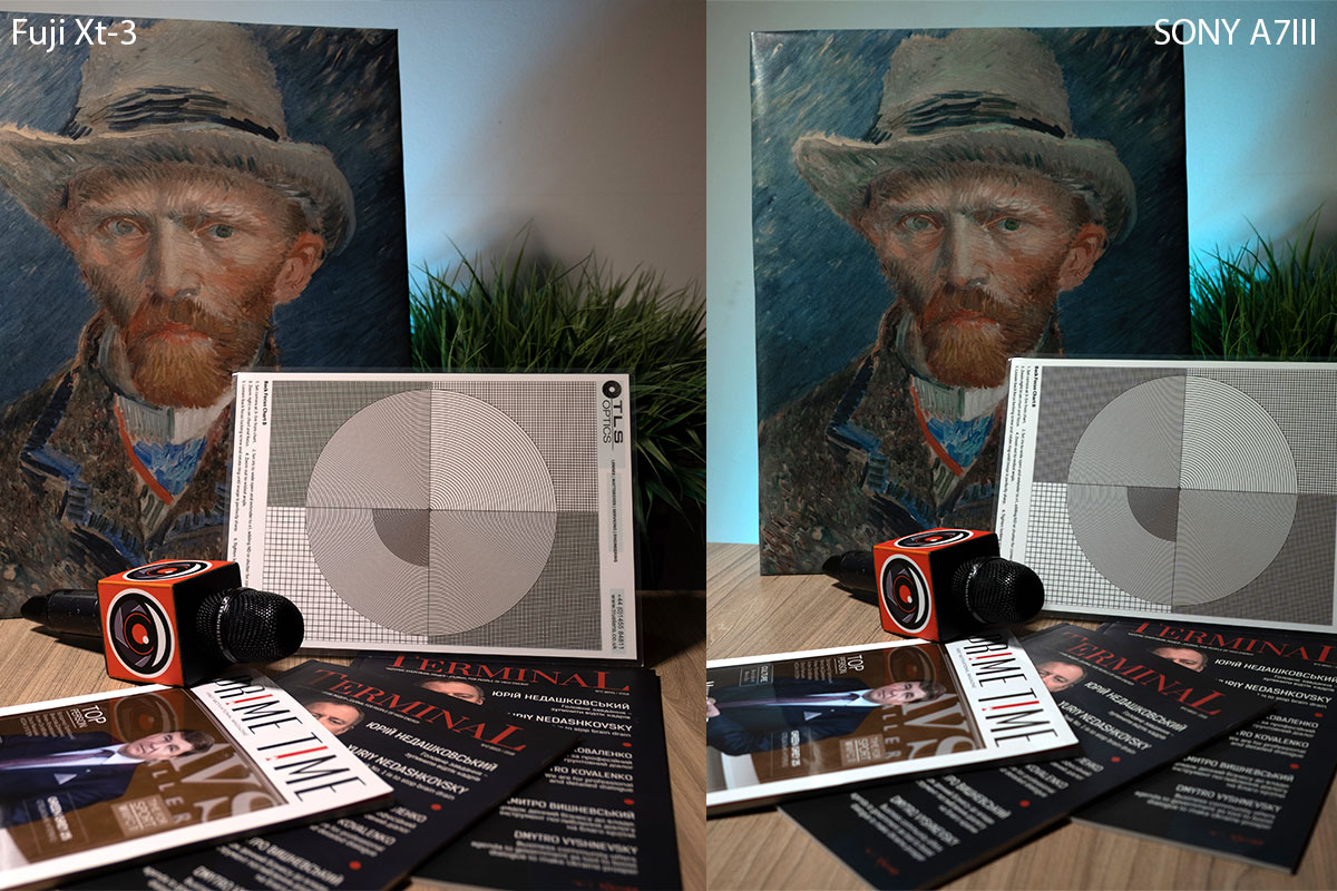 Камера Sony в теневых участках прорабатывает немного больше деталей, чем Fujifilm X-T3