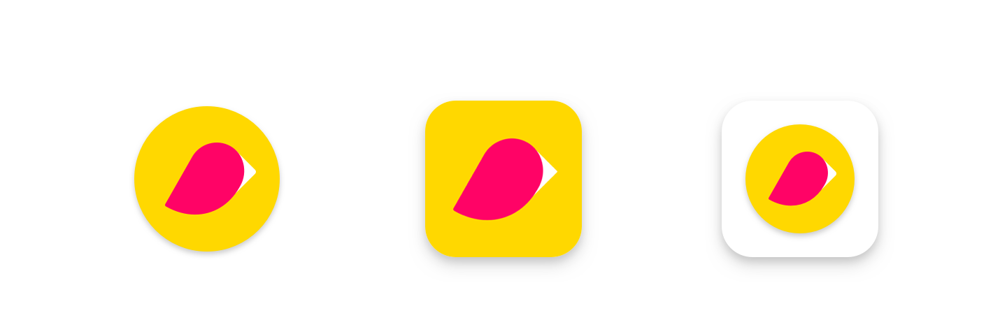 Слева направо: оригинальная иконка, новая иконка (пример), оригинальная иконка в устаревшем режиме