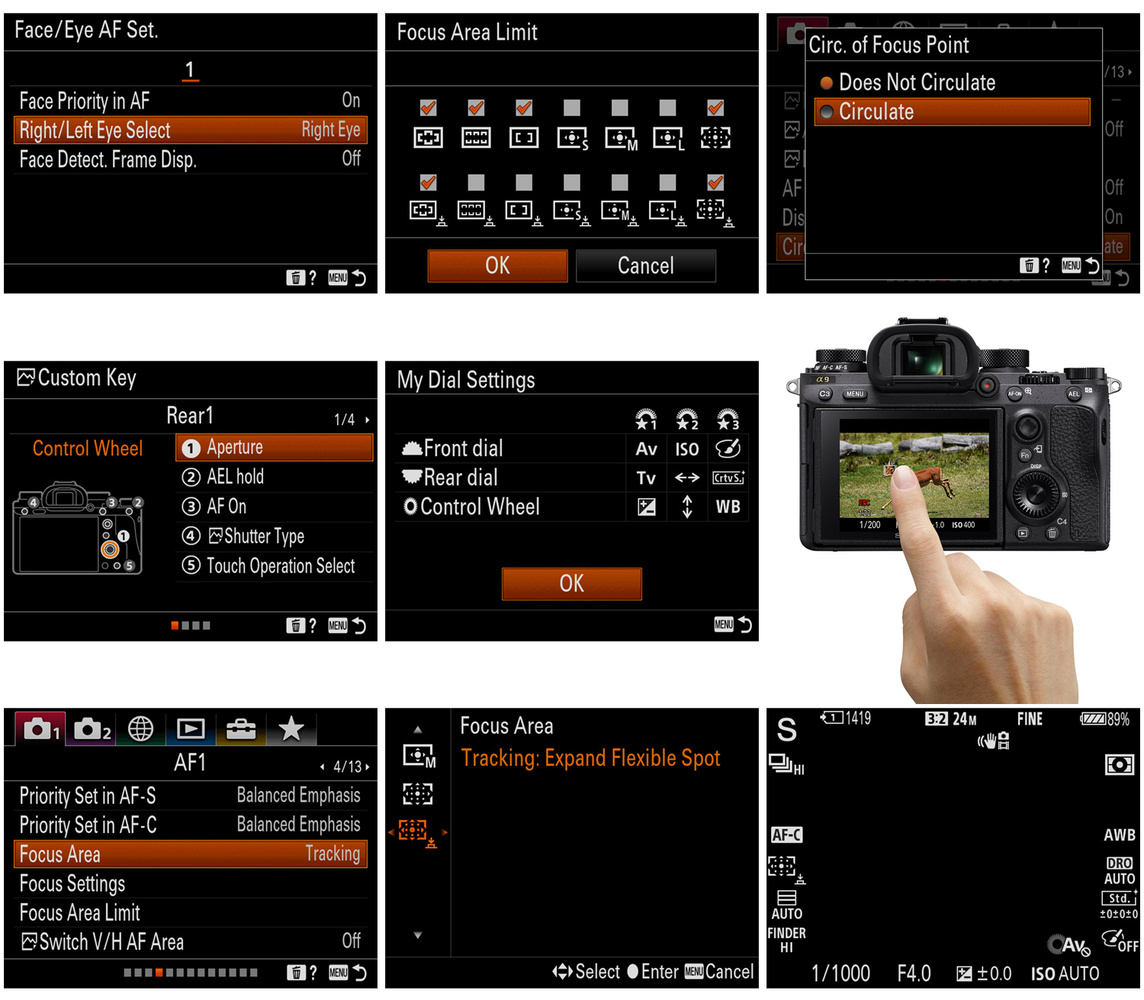 Обновленное меню в Sony a9