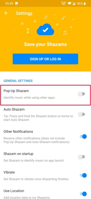 Функцию назвали Pop-Up Shazam