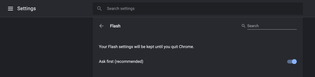 Настройки Chrome