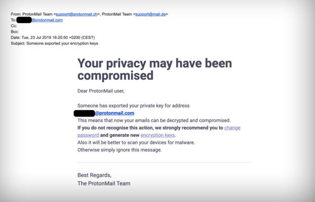 То самое письмо, которое якобы отправил ProtonMail журналистам Bellingcat