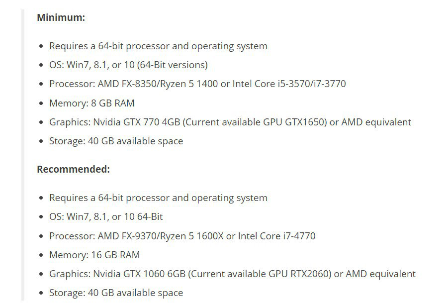 Для запуска игры потребуется не меньше 8 ГБ оперативной памяти