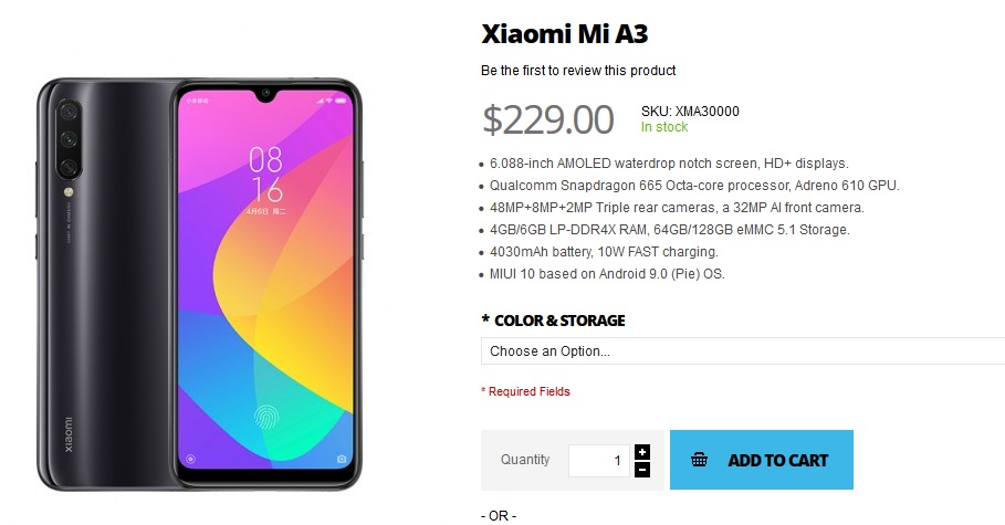 В характеристиках указан процессор Snapdragon 665