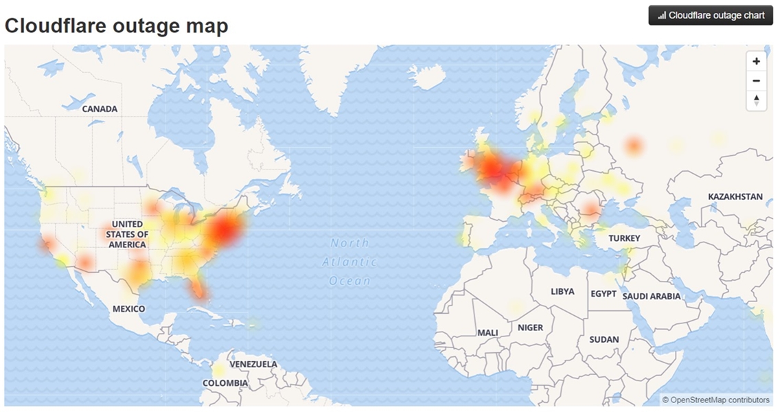 В работе Cloudflare произошел второй сбой за 2 недели