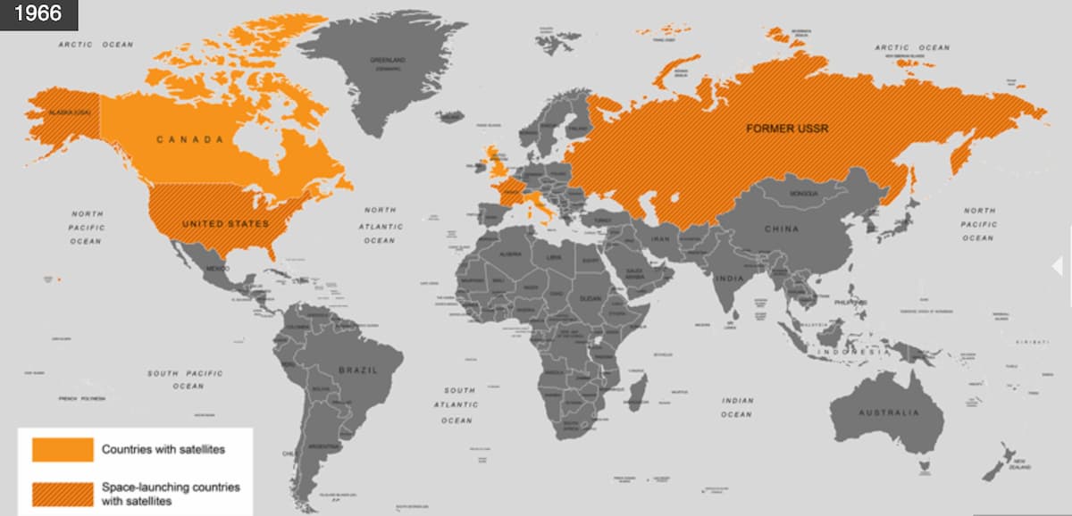 Количество спутников в 1966 году