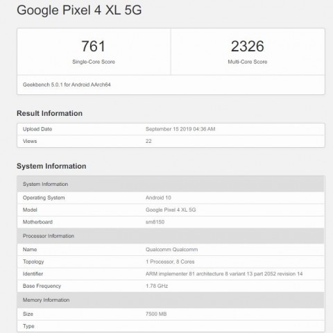 Необычная модификация Google Pixel 4 XL появилась в Geekbench
