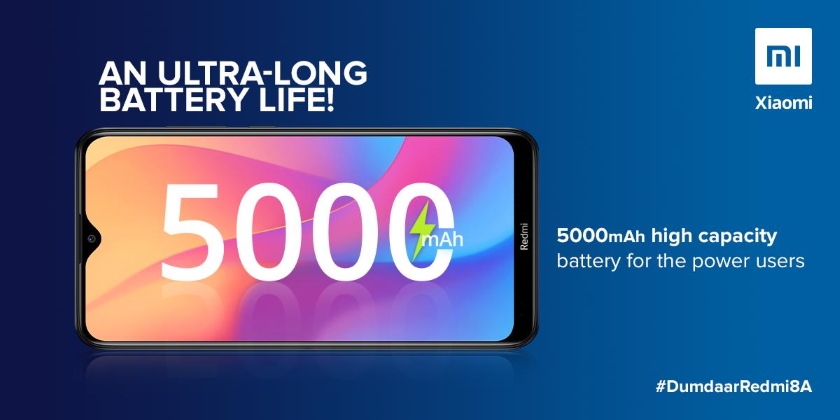 Redmi 8A получил энергоемкий аккумулятор на 5000 мАч