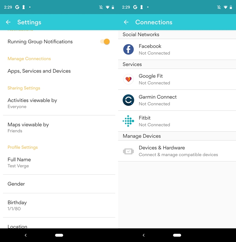 Синхронизация Runkeeper 