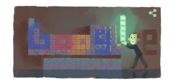 Google отпраздновала 167-летие химика Уильяма Рамзая новым дудлом