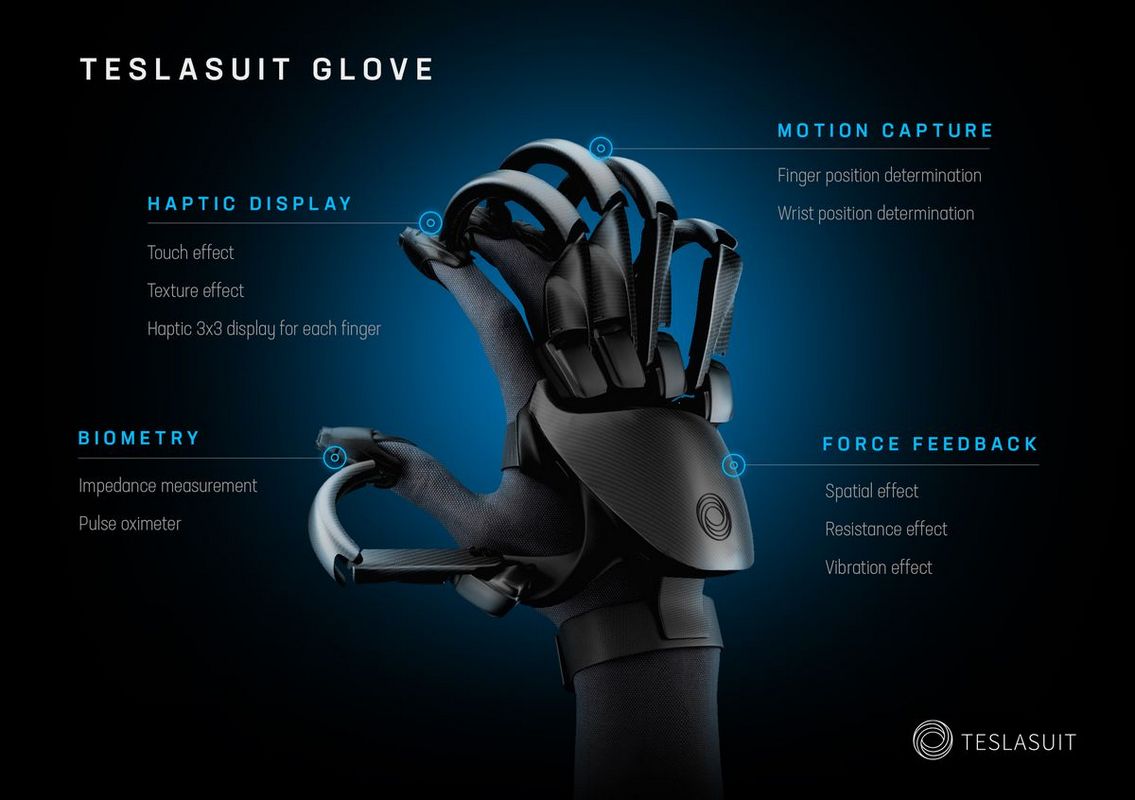 Состоялся анонс перчатки Teslasuit Glove, которая позволит ощутить виртуальные объекты