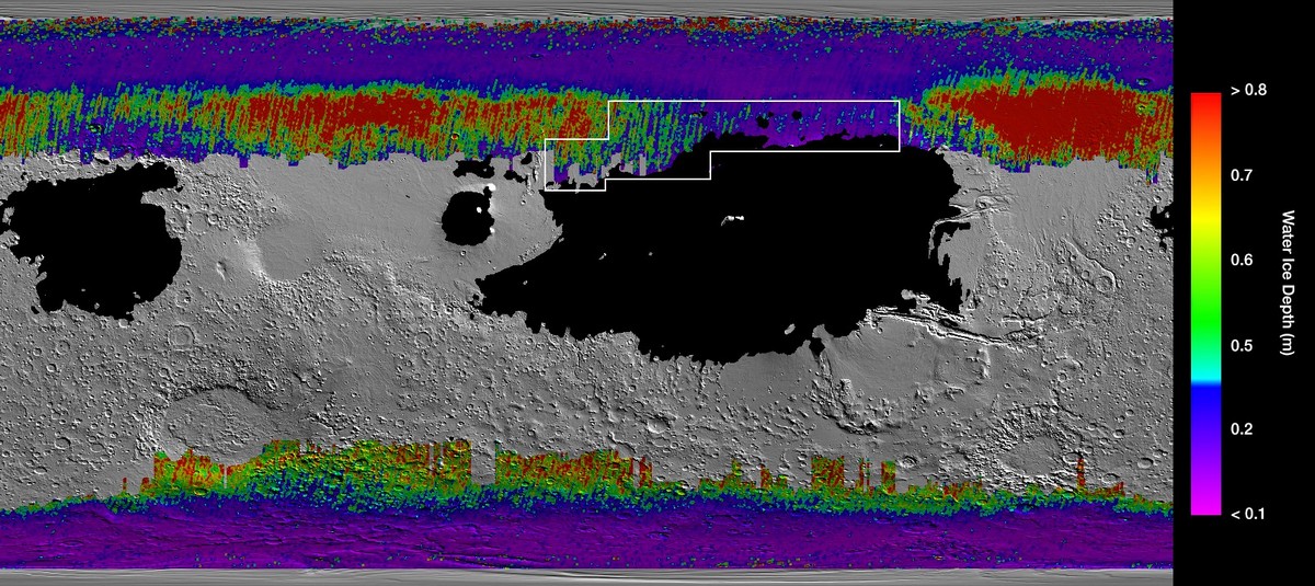 NASA опубликовало водную карту Марса NASA опубликовало водную карту Марса