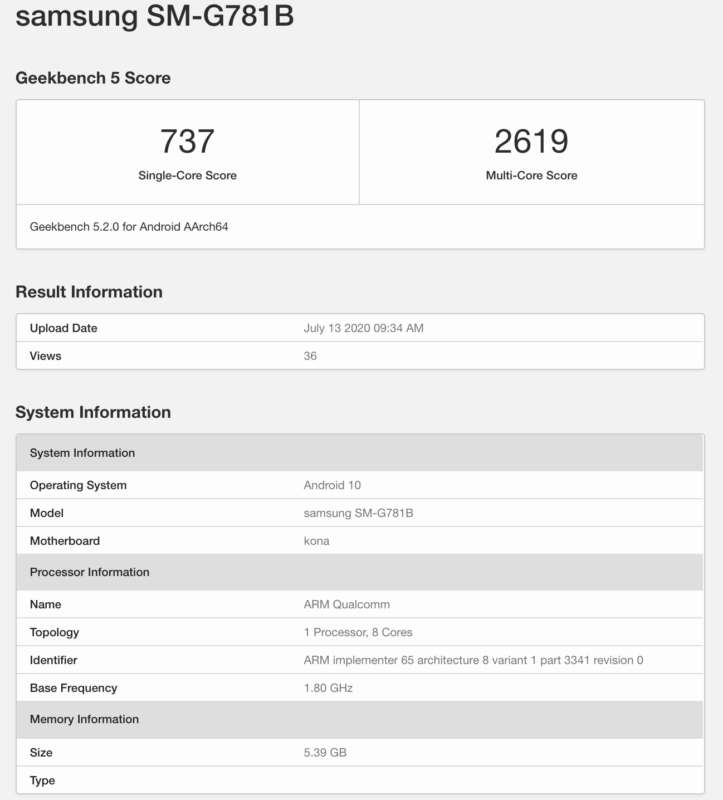 В сети появились характеристики Samsung Galaxy S20 Fan Edition