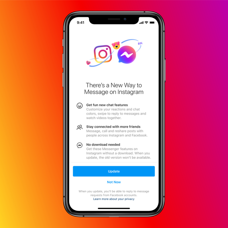 Facebook начала объединять личные сообщения в Facebook Messenger и Instagram Direct Facebook начала объединять личные сообщения в Facebook Messenger и Instagram Direct