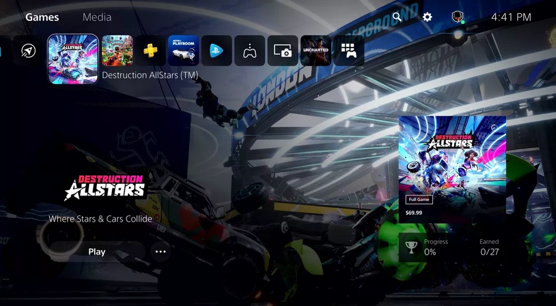 Sony показала новый интерфейс консоли PlayStation 5