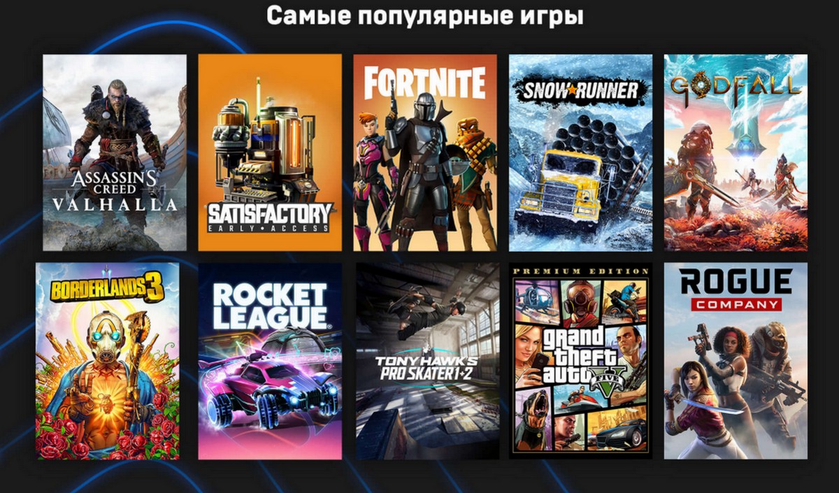Топ-10 наиболее финансового успешных игр EGS без распределения по местам