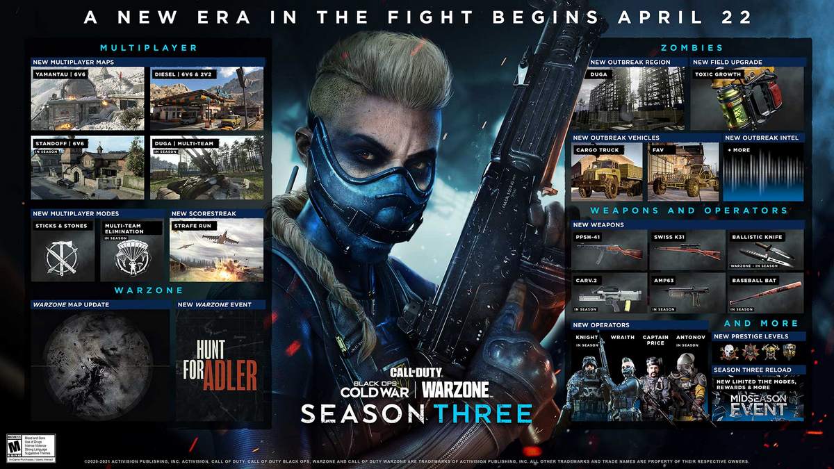 В Call of Duty: Black Ops Cold War и Warzone стартовал 3 сезон